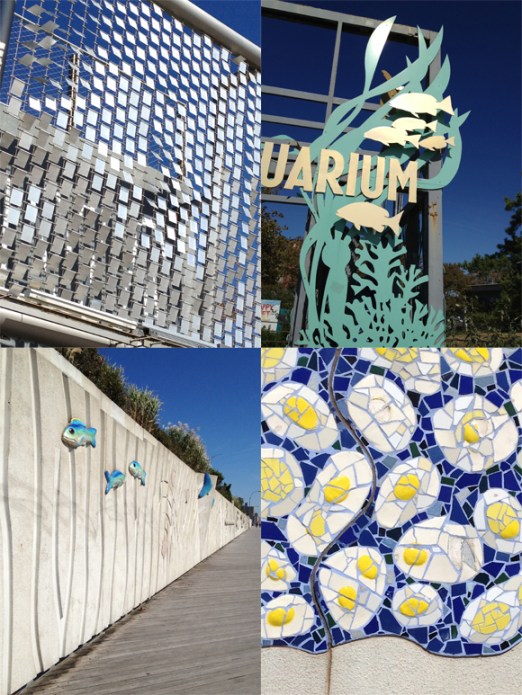 Artworks by the aquarium