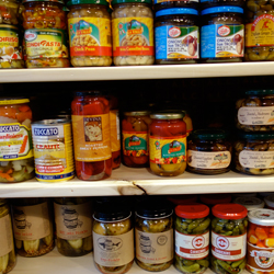Italian and Brooklyn products share the shelves at A.L.C. Italian Grocery.