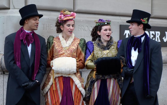 Heading down to the Waterfront Ale House, we met strolling carolers bringing old-time Brooklyn to Atlantic Avenue.