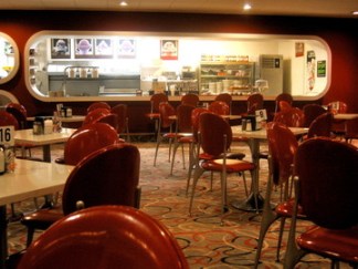 When the dining room was closed, Kutsher’s Coffee Shop was always open, just in case you needed a nosh. (Photograph copyright by filmmakers Caroline Laskow and Ian Rosenberg.)