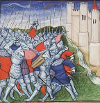 French army defeated by English English outside the walls of Calais, 13